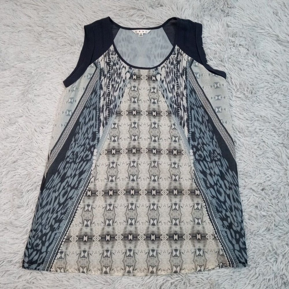 Cabi Womens Shirt Blouse Blue S Sheer Tank Top‎ Lightweight Breathable Casual
